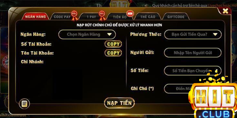 Nạp tiền dễ dàng với nhiều hình thức