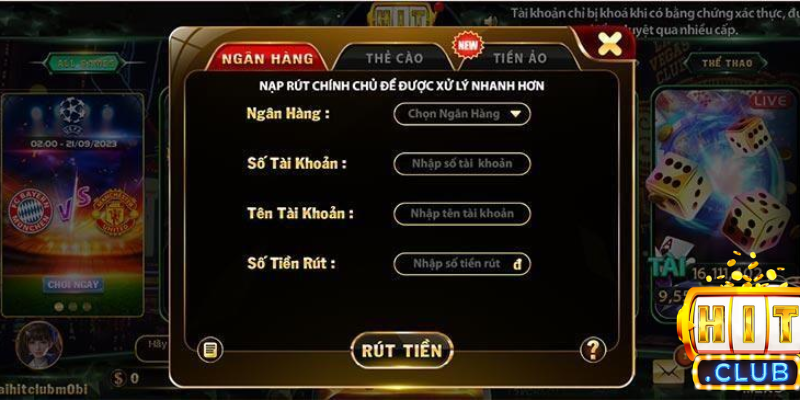 Nhiều hình thức rút tiền cho người chơi